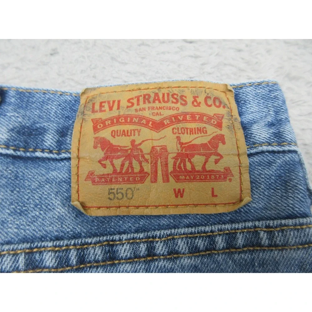 Levis 550 Jeans Mens 54x30 Blue Medium Wash Denim Relaxed Tapered Big & Tall‎